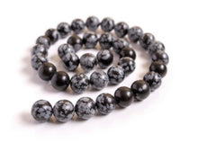 Load image into Gallery viewer, Root- Genuine Snowflake Obsidian Bracelet
