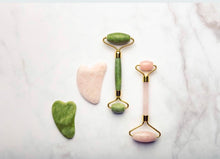 Load image into Gallery viewer, Gemstone Face Rollers and Gua Sha Hearts
