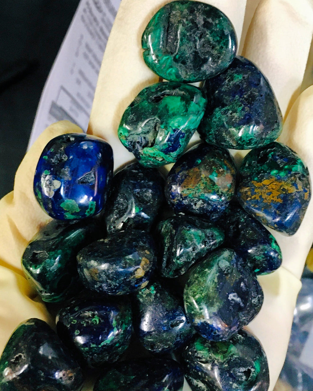 3rd Eye- Genuine Tumbled Azurite/Malachite Stone