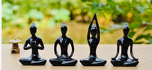 Load image into Gallery viewer, Black Ceramic Yoga posed Figurines Set
