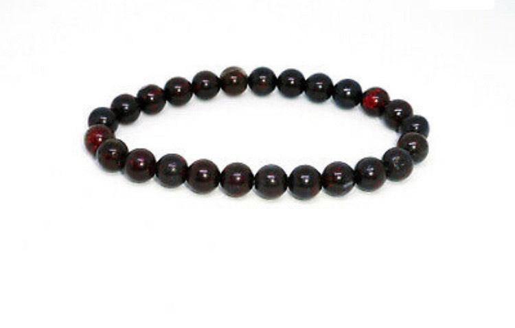 Root- Genuine Elastic Bloodstone Bracelet