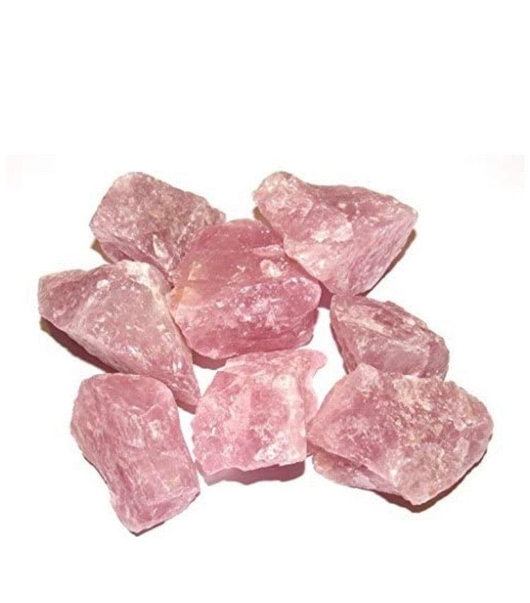 Heart- Genuine Rough Rose Quartz Stone